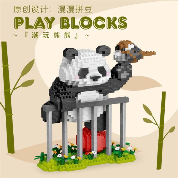 Quebra Cabeça 3d Infantil Panda Fofo em Blocos de Lego - Image 6