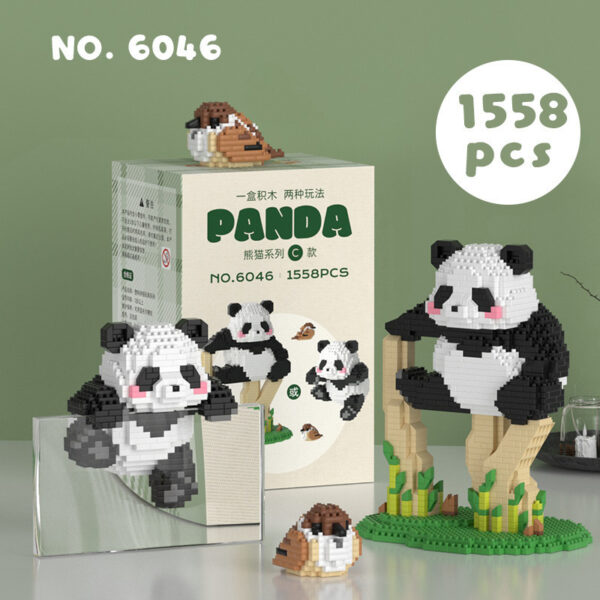 Quebra Cabeça 3d Infantil Panda Fofo em Blocos de Lego