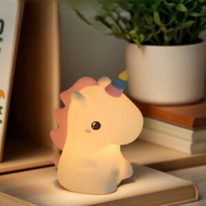 Luminária Infantil Branca Touch de Unicórnio